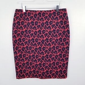 The Limited Leopard Print Orange & Navy Skirt NWT size 10